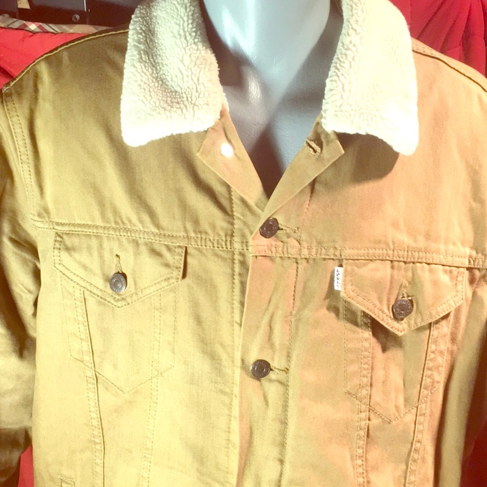 Levi’s Khaki Sherpa Trucker Jacket, Hard to Find